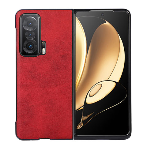 Luxus Leder Hülle Handyhülle und Kunststoff Schutzhülle Hartschalen Tasche BH1 für Huawei Honor Magic V 5G Rot