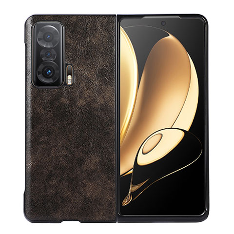 Luxus Leder Hülle Handyhülle und Kunststoff Schutzhülle Hartschalen Tasche BH2 für Huawei Honor Magic V 5G Bronze