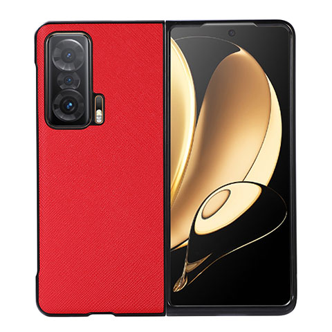 Luxus Leder Hülle Handyhülle und Kunststoff Schutzhülle Hartschalen Tasche BH3 für Huawei Honor Magic V 5G Rot