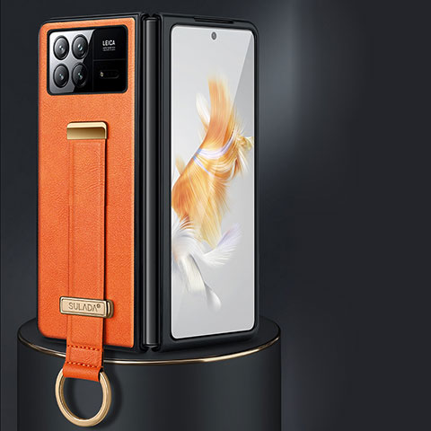 Luxus Leder Hülle Handyhülle und Kunststoff Schutzhülle Hartschalen Tasche LD1 für Xiaomi Mix Fold 3 5G Orange