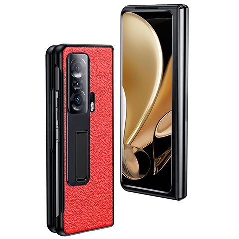 Luxus Leder Hülle Handyhülle und Kunststoff Schutzhülle Hartschalen Tasche S01 für Huawei Honor Magic V 5G Rot