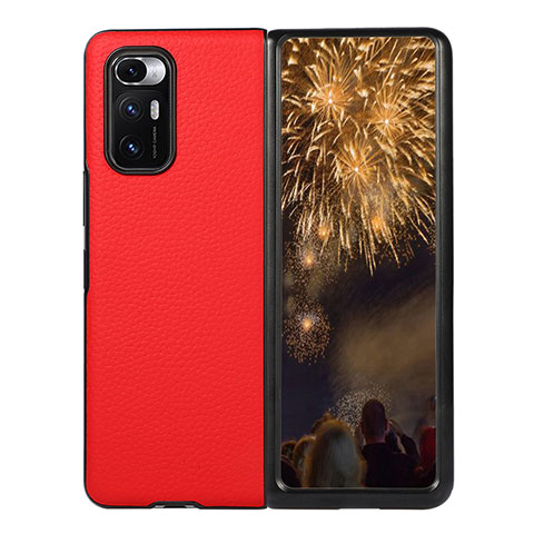 Luxus Leder Hülle Handyhülle und Kunststoff Schutzhülle Hartschalen Tasche S08 für Xiaomi Mix Fold 5G Rot