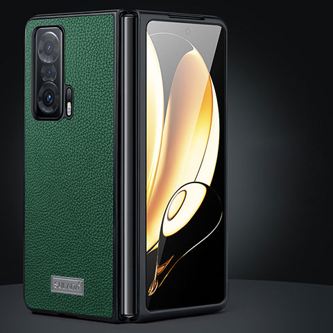 Luxus Leder Hülle Handyhülle und Kunststoff Schutzhülle Hartschalen Tasche SD1 für Huawei Honor Magic V 5G Grün