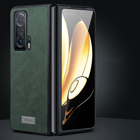 Luxus Leder Hülle Handyhülle und Kunststoff Schutzhülle Hartschalen Tasche SD2 für Huawei Honor Magic Vs 5G Grün