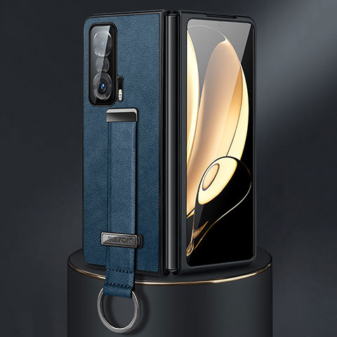 Luxus Leder Hülle Handyhülle und Kunststoff Schutzhülle Hartschalen Tasche SD3 für Huawei Honor Magic Vs 5G Blau