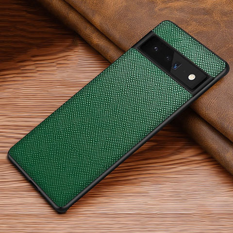 Luxus Leder Hülle Handyhülle und Kunststoff Schutzhülle Hartschalen Tasche TB1 für Google Pixel 6 Pro 5G Grün