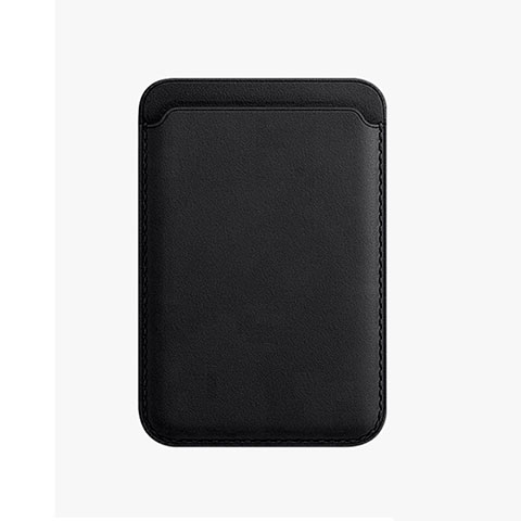 Luxus Leder Wallet Schutzhülle mit Mag-Safe Magnetic Magnetisch für Apple iPhone 12 Schwarz