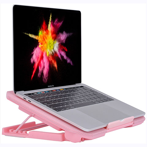 NoteBook Halter Halterung Kühler Cooler Kühlpad Lüfter Laptop Ständer 9 Zoll bis 16 Zoll Universal M16 für Apple MacBook Air 11 zoll Rosa