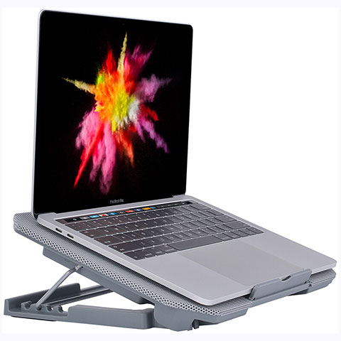 NoteBook Halter Halterung Kühler Cooler Kühlpad Lüfter Laptop Ständer 9 Zoll bis 16 Zoll Universal M16 für Huawei Honor MagicBook Pro (2020) 16.1 Silber