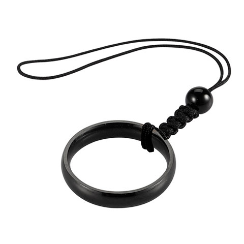 Schlüsselband Schlüsselbänder Schlüsselanhänger mit Fingerring R03 Schwarz