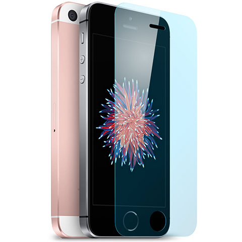 Schutzfolie Displayschutzfolie Panzerfolie Skins zum Aufkleben Gehärtetes Glas Glasfolie Anti Blue Ray B02 für Apple iPhone 5 Blau