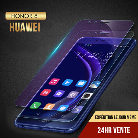 Schutzfolie Displayschutzfolie Panzerfolie Skins zum Aufkleben Gehärtetes Glas Glasfolie Anti Blue Ray B02 für Huawei Honor 8 Klar