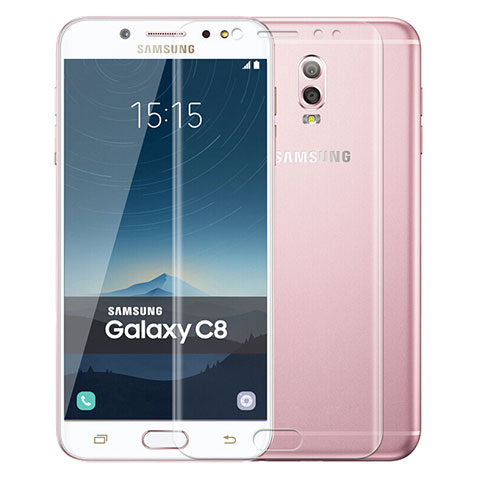 Schutzfolie Displayschutzfolie Panzerfolie Skins zum Aufkleben Gehärtetes Glas Glasfolie T01 für Samsung Galaxy C8 C710F Klar