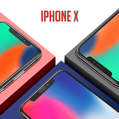 Schutzfolie Displayschutzfolie Panzerfolie Skins zum Aufkleben Gehärtetes Glas Glasfolie V01 für Apple iPhone X Klar