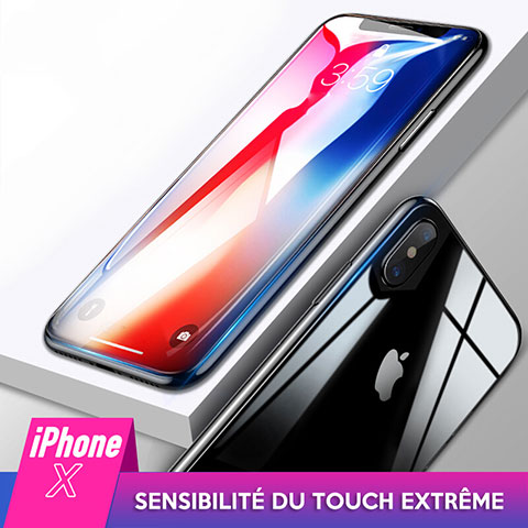 Schutzfolie Displayschutzfolie Panzerfolie Skins zum Aufkleben Gehärtetes Glas Glasfolie Vorder und Rückseite für Apple iPhone X Klar