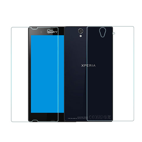 Schutzfolie Displayschutzfolie Panzerfolie Skins zum Aufkleben Gehärtetes Glas Glasfolie Vorder und Rückseite für Sony Xperia Z L36h Klar