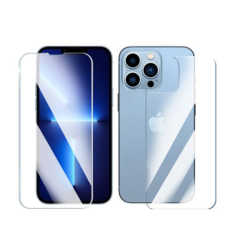 Schutzfolie Displayschutzfolie Panzerfolie Vorder und Rückseite Gehärtetes Glas Glasfolie Skins zum Aufkleben für Apple iPhone 14 Pro Max Klar