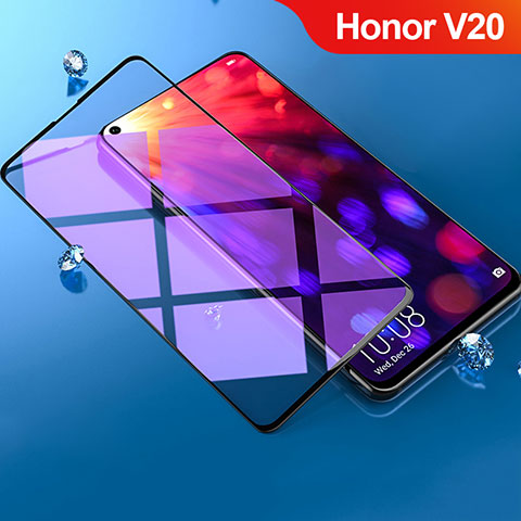 Schutzfolie Full Coverage Displayschutzfolie Panzerfolie Gehärtetes Glas Glasfolie Anti Blue Ray Skins zum Aufkleben Panzerglas F02 für Huawei Honor View 20 Schwarz