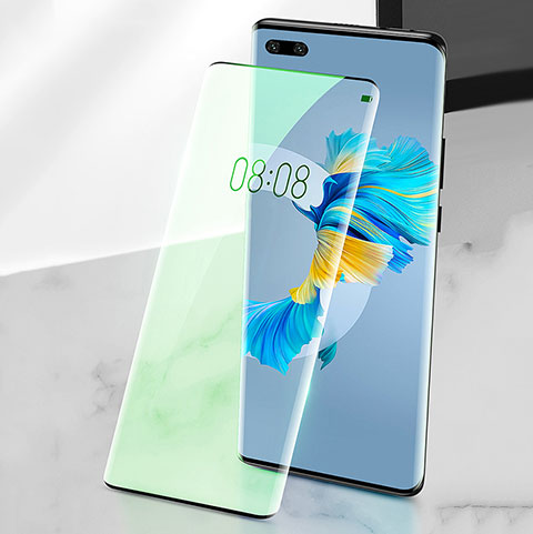 Schutzfolie Full Coverage Displayschutzfolie Panzerfolie Gehärtetes Glas Glasfolie Anti Blue Ray Skins zum Aufkleben Panzerglas F02 für Huawei Mate 40 Pro Grün