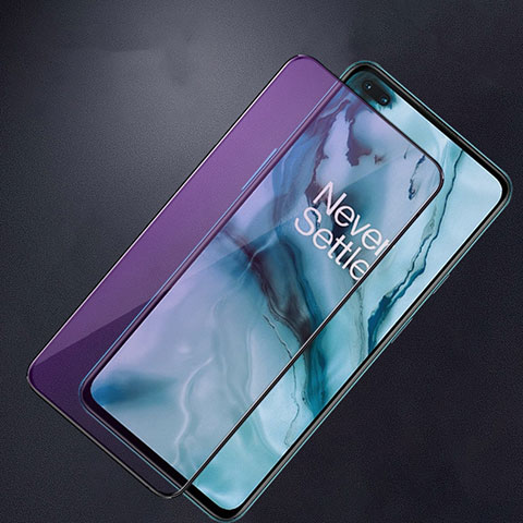 Schutzfolie Full Coverage Displayschutzfolie Panzerfolie Gehärtetes Glas Glasfolie Anti Blue Ray Skins zum Aufkleben Panzerglas F02 für OnePlus Nord Schwarz