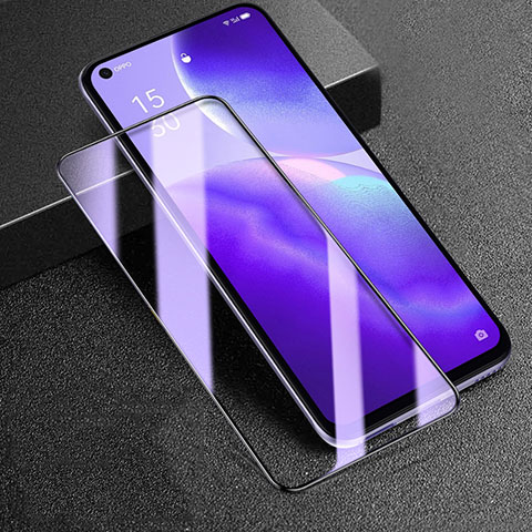 Schutzfolie Full Coverage Displayschutzfolie Panzerfolie Gehärtetes Glas Glasfolie Anti Blue Ray Skins zum Aufkleben Panzerglas F02 für Oppo Reno5 5G Schwarz