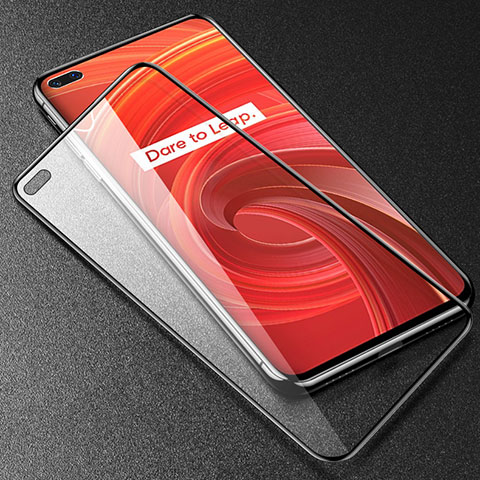 Schutzfolie Full Coverage Displayschutzfolie Panzerfolie Gehärtetes Glas Glasfolie Anti Blue Ray Skins zum Aufkleben Panzerglas F02 für Realme X50 Pro 5G Schwarz