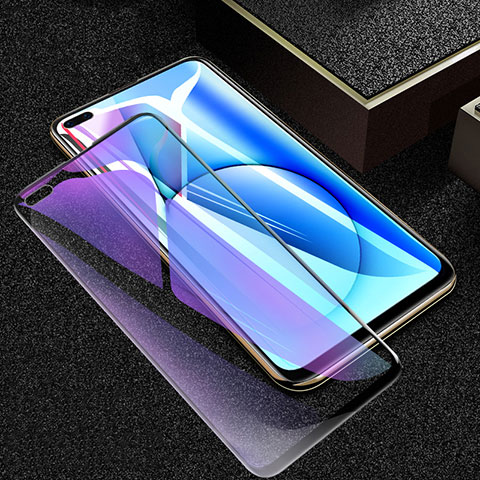 Schutzfolie Full Coverage Displayschutzfolie Panzerfolie Gehärtetes Glas Glasfolie Anti Blue Ray Skins zum Aufkleben Panzerglas F02 für Realme X50t 5G Schwarz