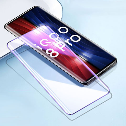 Schutzfolie Full Coverage Displayschutzfolie Panzerfolie Gehärtetes Glas Glasfolie Anti Blue Ray Skins zum Aufkleben Panzerglas F03 für Vivo iQOO 8 Pro 5G Schwarz