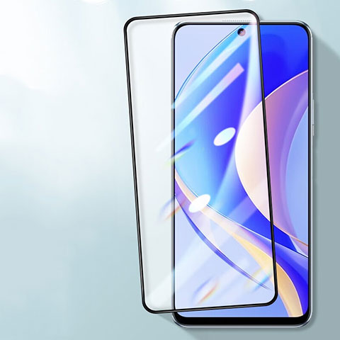 Schutzfolie Full Coverage Displayschutzfolie Panzerfolie Gehärtetes Glas Glasfolie Anti Blue Ray Skins zum Aufkleben Panzerglas F04 für Huawei Nova Y90 Schwarz