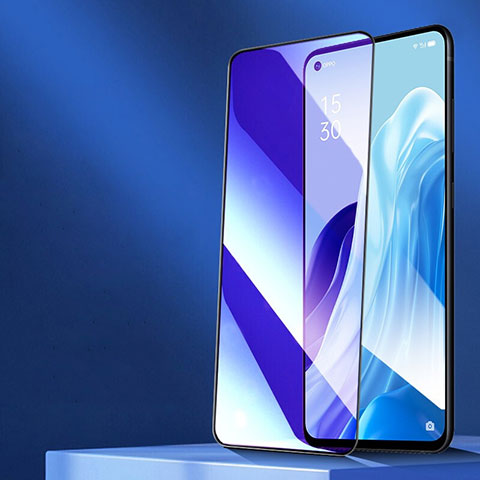 Schutzfolie Full Coverage Displayschutzfolie Panzerfolie Gehärtetes Glas Glasfolie Anti Blue Ray Skins zum Aufkleben Panzerglas F04 für Oppo Find X5 Lite 5G Schwarz