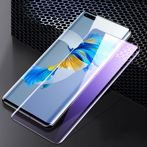 Schutzfolie Full Coverage Displayschutzfolie Panzerfolie Gehärtetes Glas Glasfolie Anti Blue Ray Skins zum Aufkleben Panzerglas F05 für Huawei Mate 40 Pro Schwarz