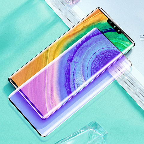 Schutzfolie Full Coverage Displayschutzfolie Panzerfolie Gehärtetes Glas Glasfolie Anti Blue Ray Skins zum Aufkleben Panzerglas für Huawei Mate 30 Pro 5G Schwarz