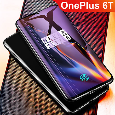 Schutzfolie Full Coverage Displayschutzfolie Panzerfolie Gehärtetes Glas Glasfolie Anti Blue Ray Skins zum Aufkleben Panzerglas für OnePlus 6T Schwarz