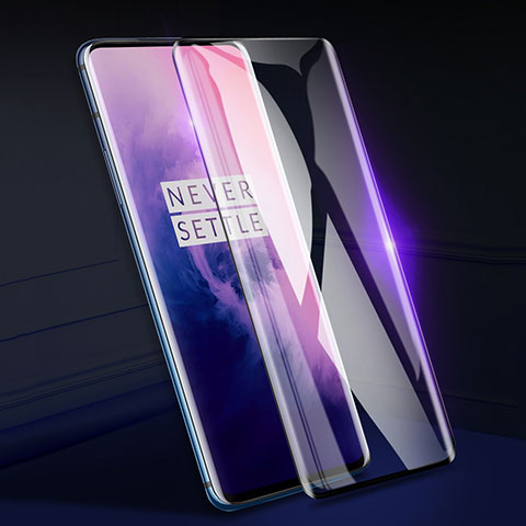 Schutzfolie Full Coverage Displayschutzfolie Panzerfolie Gehärtetes Glas Glasfolie Anti Blue Ray Skins zum Aufkleben Panzerglas für OnePlus 7T Pro 5G Schwarz