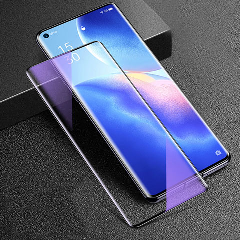 Schutzfolie Full Coverage Displayschutzfolie Panzerfolie Gehärtetes Glas Glasfolie Anti Blue Ray Skins zum Aufkleben Panzerglas für Oppo Find X3 Neo 5G Schwarz