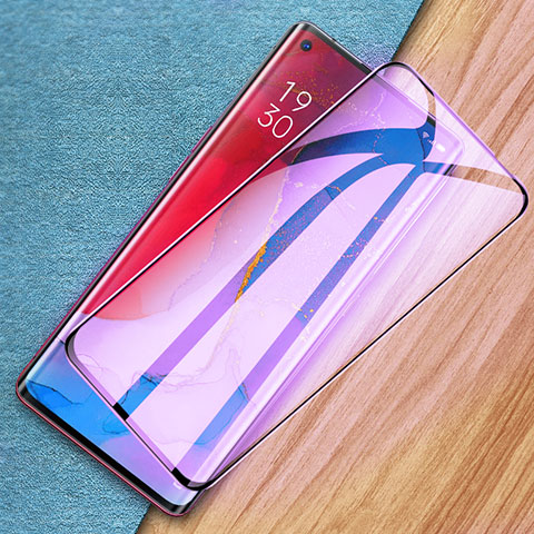 Schutzfolie Full Coverage Displayschutzfolie Panzerfolie Gehärtetes Glas Glasfolie Anti Blue Ray Skins zum Aufkleben Panzerglas für Oppo Reno3 Pro Schwarz