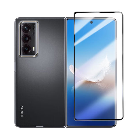 Schutzfolie Full Coverage Displayschutzfolie Panzerfolie Gehärtetes Glas Glasfolie Skins zum Aufkleben Panzerglas F02 für Huawei Honor Magic Vs2 5G Schwarz