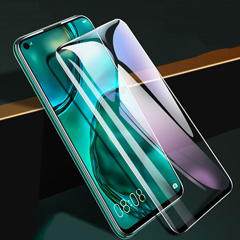 Schutzfolie Full Coverage Displayschutzfolie Panzerfolie Gehärtetes Glas Glasfolie Skins zum Aufkleben Panzerglas F02 für Huawei Nova 7 5G Schwarz