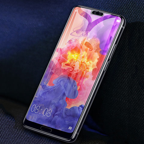 Schutzfolie Full Coverage Displayschutzfolie Panzerfolie Gehärtetes Glas Glasfolie Skins zum Aufkleben Panzerglas F02 für Huawei P20 Pro Schwarz