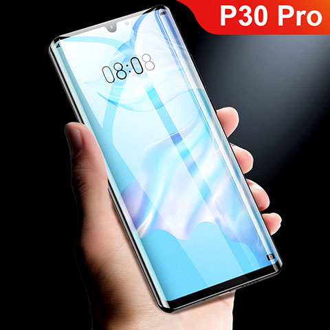 Schutzfolie Full Coverage Displayschutzfolie Panzerfolie Gehärtetes Glas Glasfolie Skins zum Aufkleben Panzerglas F02 für Huawei P30 Pro Schwarz