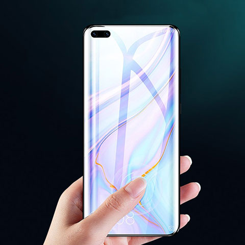 Schutzfolie Full Coverage Displayschutzfolie Panzerfolie Gehärtetes Glas Glasfolie Skins zum Aufkleben Panzerglas F02 für Huawei P40 Pro+ Plus Schwarz