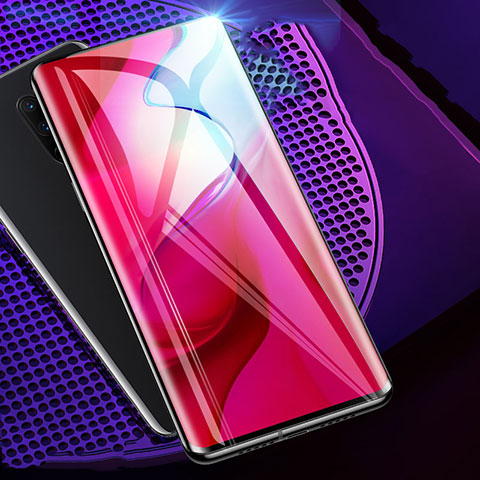 Schutzfolie Full Coverage Displayschutzfolie Panzerfolie Gehärtetes Glas Glasfolie Skins zum Aufkleben Panzerglas F02 für OnePlus 7T Pro 5G Schwarz