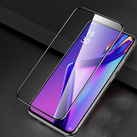 Schutzfolie Full Coverage Displayschutzfolie Panzerfolie Gehärtetes Glas Glasfolie Skins zum Aufkleben Panzerglas F02 für Oppo Realme X Schwarz