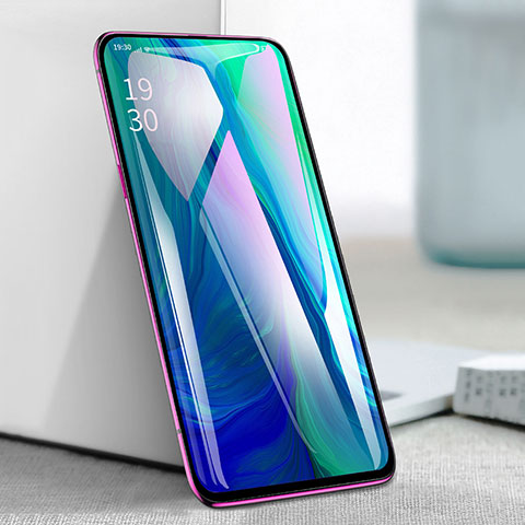 Schutzfolie Full Coverage Displayschutzfolie Panzerfolie Gehärtetes Glas Glasfolie Skins zum Aufkleben Panzerglas F02 für Oppo Reno Schwarz