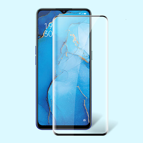 Schutzfolie Full Coverage Displayschutzfolie Panzerfolie Gehärtetes Glas Glasfolie Skins zum Aufkleben Panzerglas F02 für Oppo Reno3 Schwarz