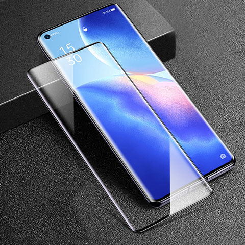 Schutzfolie Full Coverage Displayschutzfolie Panzerfolie Gehärtetes Glas Glasfolie Skins zum Aufkleben Panzerglas F02 für Oppo Reno5 Pro 5G Schwarz