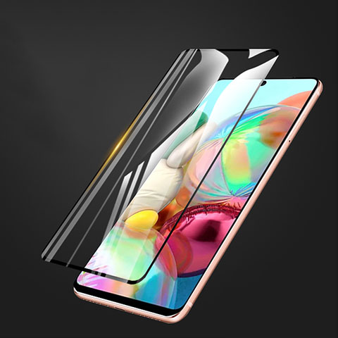 Schutzfolie Full Coverage Displayschutzfolie Panzerfolie Gehärtetes Glas Glasfolie Skins zum Aufkleben Panzerglas F02 für Samsung Galaxy A72 4G Schwarz