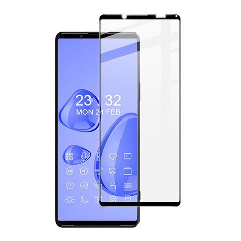 Schutzfolie Full Coverage Displayschutzfolie Panzerfolie Gehärtetes Glas Glasfolie Skins zum Aufkleben Panzerglas F02 für Sony Xperia 10 III Lite Schwarz