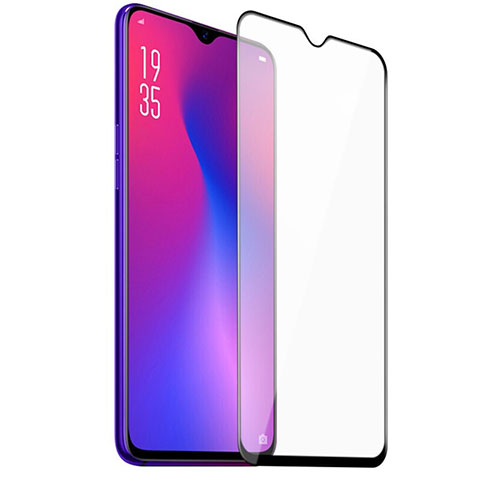 Schutzfolie Full Coverage Displayschutzfolie Panzerfolie Gehärtetes Glas Glasfolie Skins zum Aufkleben Panzerglas F03 für Oppo A9 Schwarz