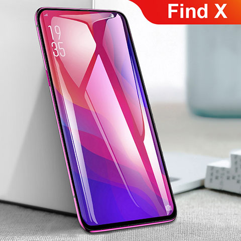 Schutzfolie Full Coverage Displayschutzfolie Panzerfolie Gehärtetes Glas Glasfolie Skins zum Aufkleben Panzerglas F03 für Oppo Find X Schwarz